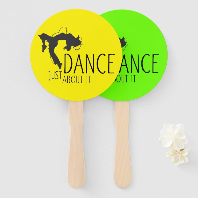 Funny Message - Just Dance About It 1 Hand Fan (Front and Back)