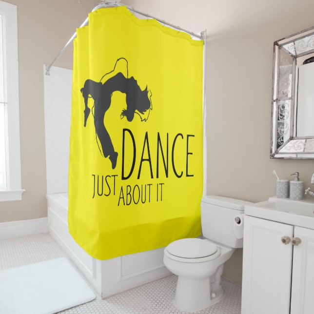 Funny Message - Just Dance About It 1 Shower Curtain (In Situ)