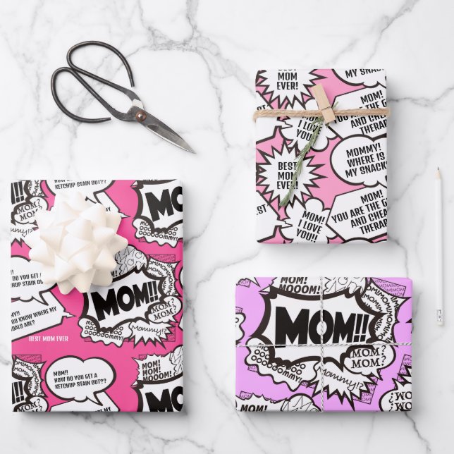 Funny message | Mother's Day Wrapping Paper (Front)