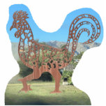 Funny Metal Chicken Rooster Cutout<br><div class="desc">Add a bit of quirky charm to your space with this small and silly metal chicken statue, inspired by a photo taken in Pollenca, Mallorca, Spain. The design captures the playful spirit of the original photo, featuring a rooster with exaggerated features and a fun, whimsical stance. Perfect for adding a...</div>