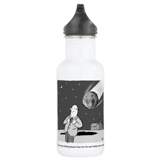 Funny Meteor Hitting Earth Disaster Stainless Steel Water Bottle (Right)