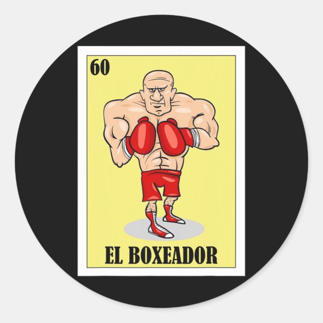 Funny Mexican Boxing Design - El Boxeador 1  Classic Round Sticker (Front)