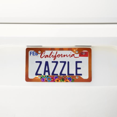 Funny mexican cactus license plate frame
