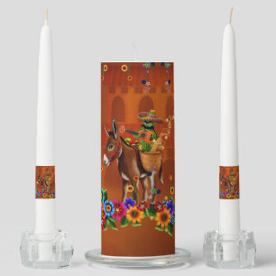 Funny mexican cactus unity candle set