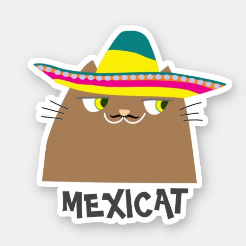 Funny Mexican Cat Sticker