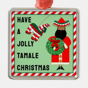 Funny Mexican Christmas Collectible Metal Ornament