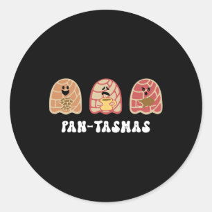 Funny Mexican Conchas Spooky Ghost Pan Classic Round Sticker
