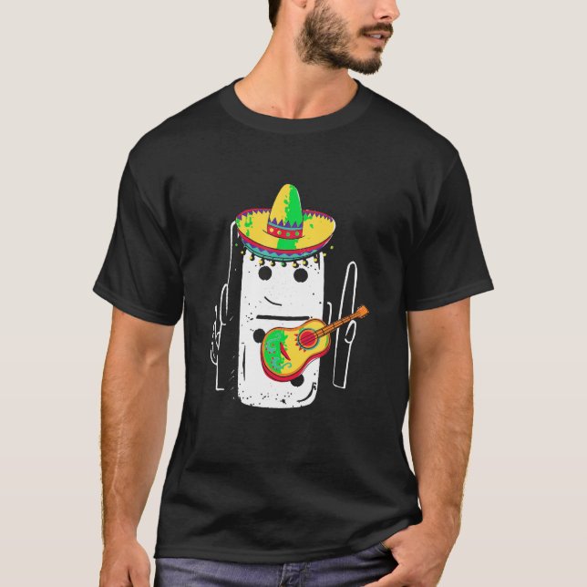Funny Mexican Domino Bones Domino Player T Shirt (Front)