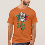 Funny Mexican Flag Rose Flower Mexico Pride Cinco  T-Shirt