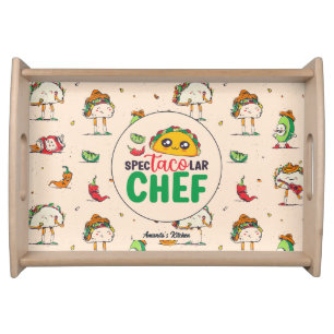 Funny Mexican Food Chef Cinco De Mayo Pattern Serving Tray