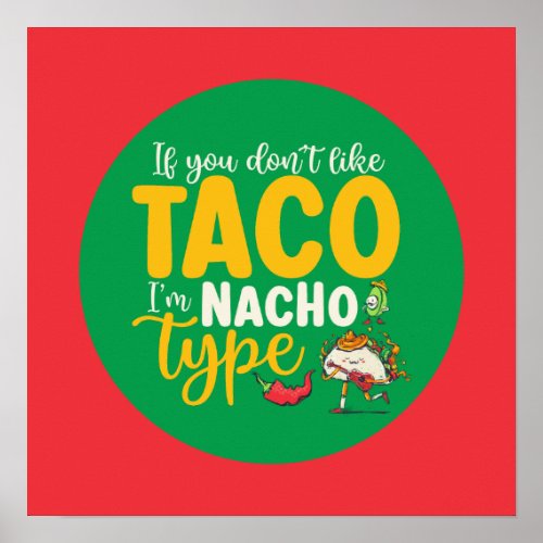 Funny Mexican Food Pun Cinco De Mayo Retro Art Poster