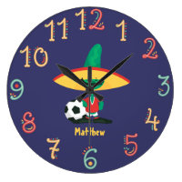 Funny Mexican Football Boys Soccer Wall Clock