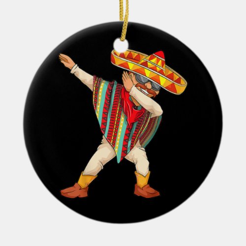 Funny Mexican Poncho Men Women Cool Dabbing Ceramic Ornament