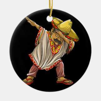 Funny Mexican Poncho Men Women Cool Dabbing Ceramic Ornament