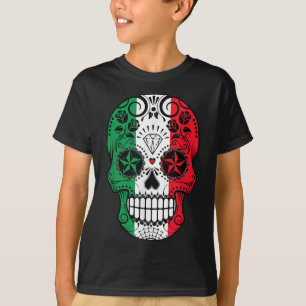 Funny Mexican Skull Head Cinco De Mayo Flag T-Shirt