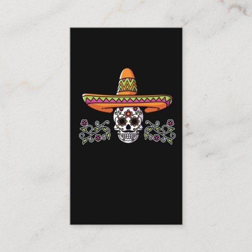 Funny Mexican Skull Sombrero Cinco de Mayo Business Card