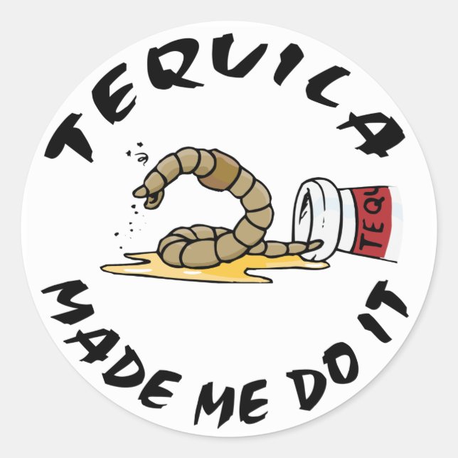 Funny Mexican Tequila Classic Round Sticker (Front)
