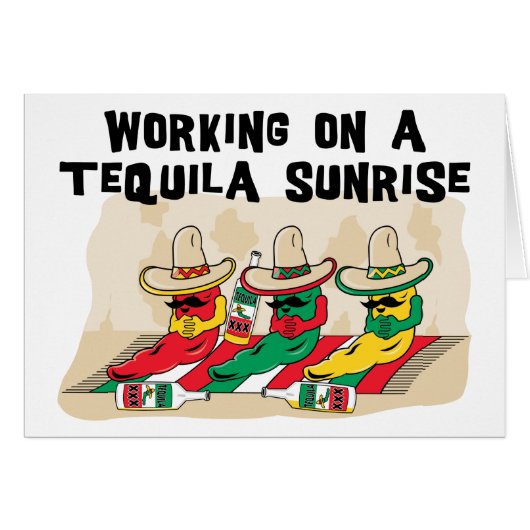Funny Mexican Tequila Sunrise Cards (Front Horizontal)