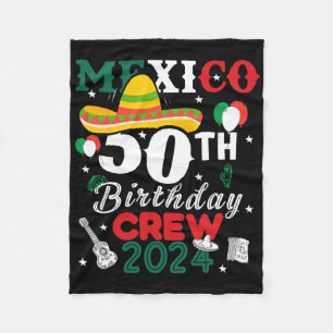 Funny Mexico 50th Birthday Crew 50 Year Cinco De M Fleece Blanket