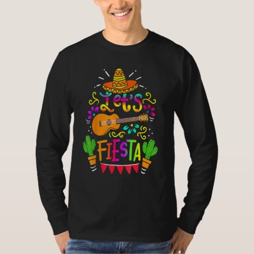 Funny Mexico Cinco De Mayo Mexican Guitar Cactus T_Shirt