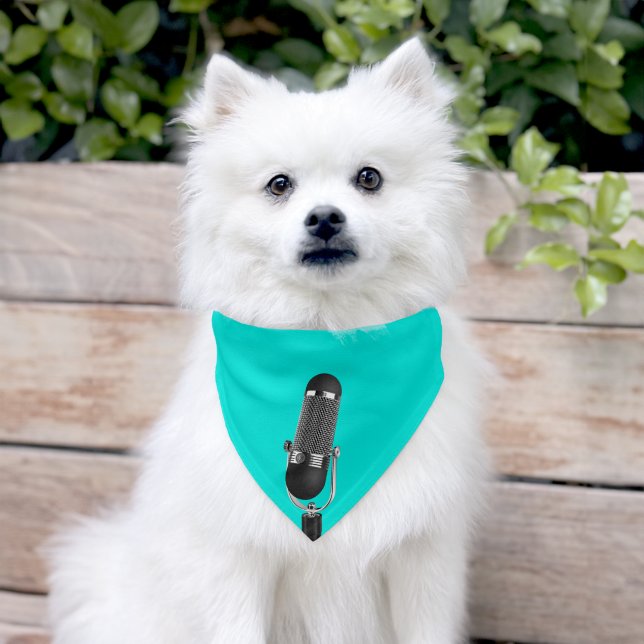Funny Microphone Pet Bandana Collar Custom Color (Dog)