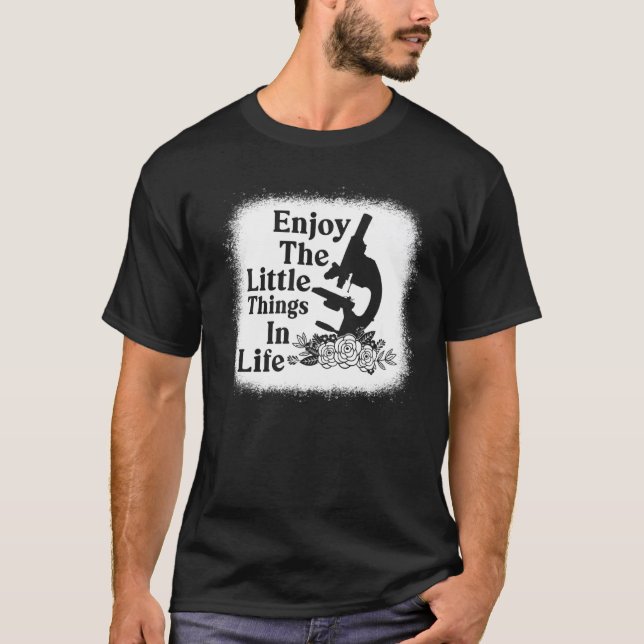 Funny Microscope Bleached Men Women Biology Nerd S T-Shirt (Front)