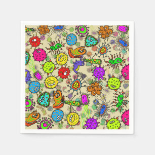 Funny Microscopic Laboratory Organisms Napkins