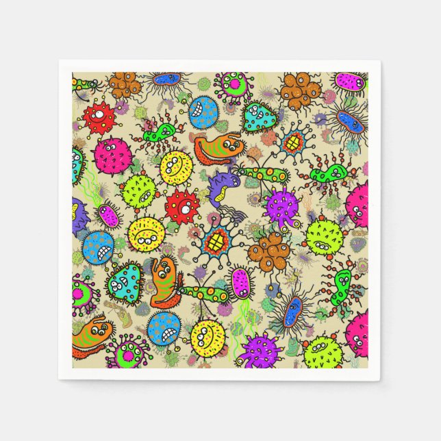 Funny Microscopic Laboratory Organisms Napkins (Front)