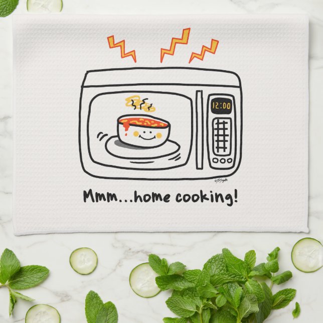 Funny Microwave Home Cooking Kitchen Towel (Folded)
