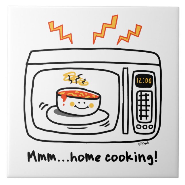 Funny Microwave Home Cooking Tile (Front)
