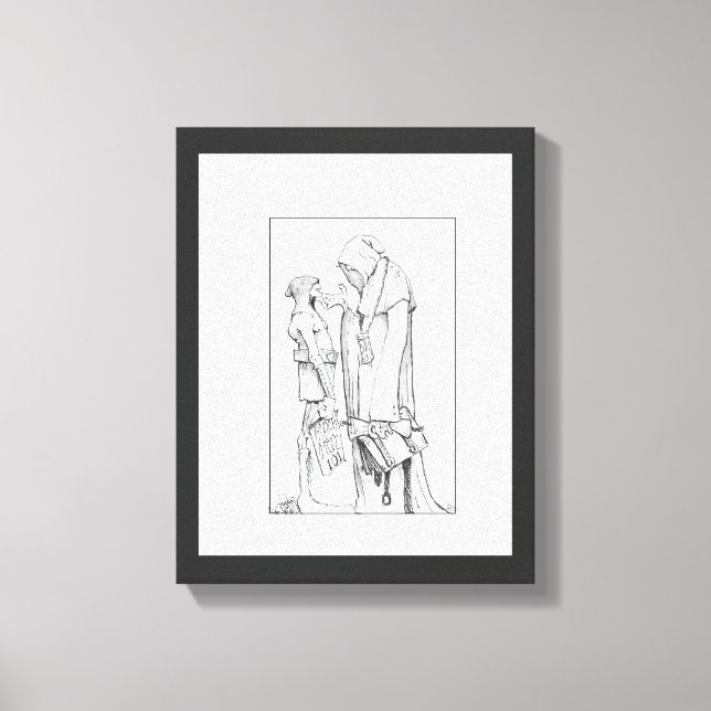  Funny Mid evil drawing canvas print (Front)