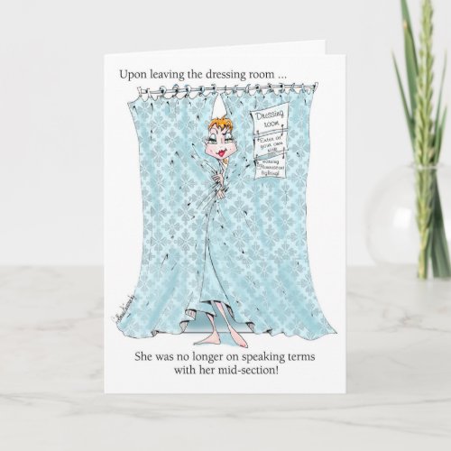 Funny mid_section birthday card for women