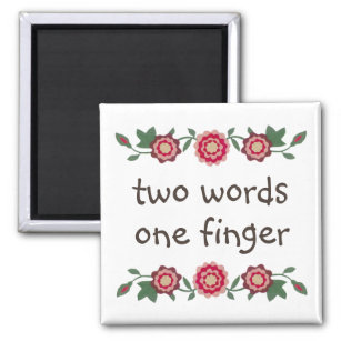 Funny Middle Finger Quote Sarcasm Humor Cute Girly Magnet