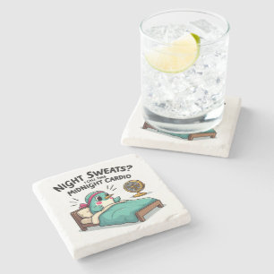 Funny Midnight Cardio Stone Coaster