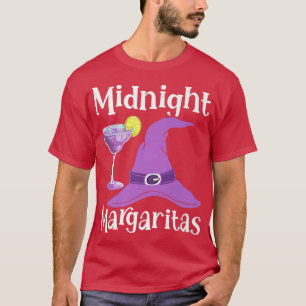 Funny Midnight Margaritas Witch Drinking Halloween T-Shirt