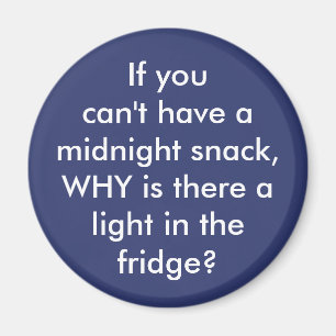 Funny "Midnight Snack" custom color kitchen magnet
