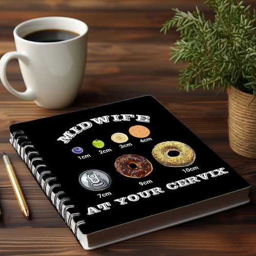 Funny Midwife At Your Cervix cm Measurement Dark Notebook