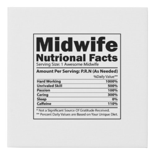 Funny Midwife Sayings  Gifts Faux Canvas Print