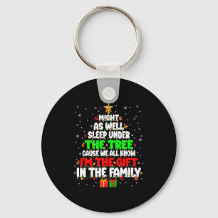 Funny Might As Well Sleep Under Tree Christmas Fam Keychain