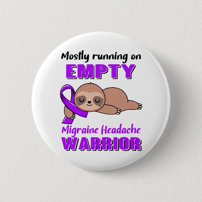 Funny Migraine Headache Awareness Gifts Button (Front)