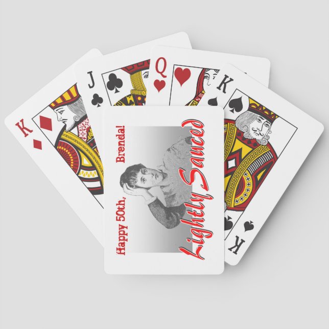Funny milestone birthday playing cards (Back)