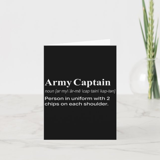 Funny Military Army Captain Definition Gift  Card (Front)