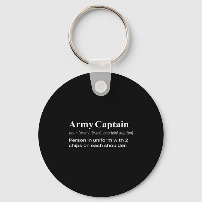 Funny Military Army Captain Definition Gift  Keychain (Front)
