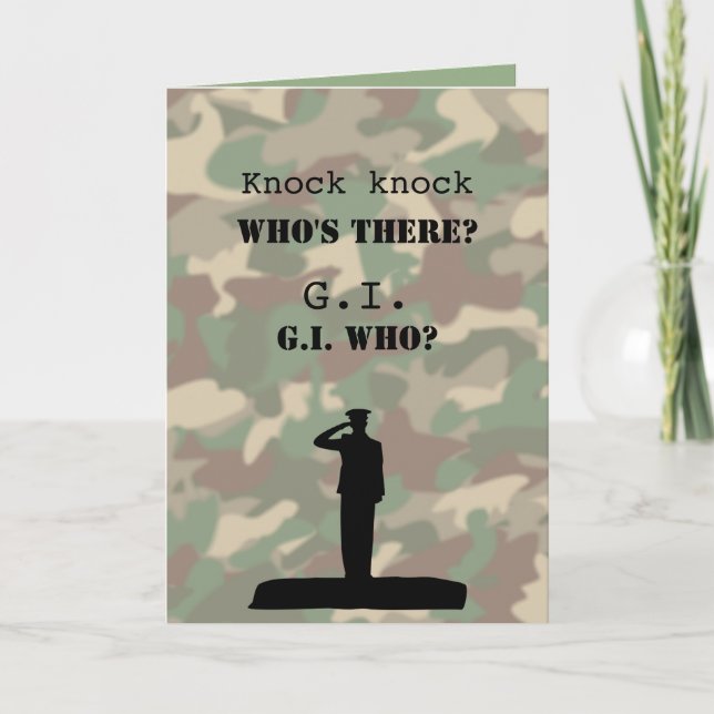 Funny Military Birthday Knock Knock Joke Card (Front)