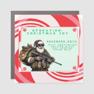 Funny Military/Christmas Santa Car Magnet