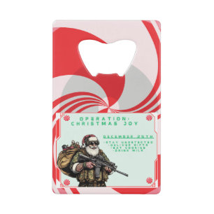 Funny Military/Christmas Santa Credit Card Bottle Opener