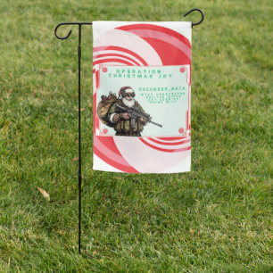 Funny Military/Christmas Santa Garden Flag