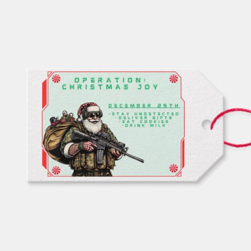 Funny MilitaryChristmas Santa Gift Tags