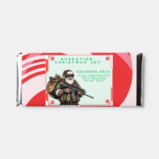 Funny Military/Christmas Santa Hershey Bar Favors (Front)