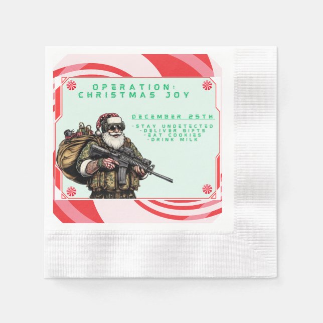 Funny Military/Christmas Santa Napkins (Front)